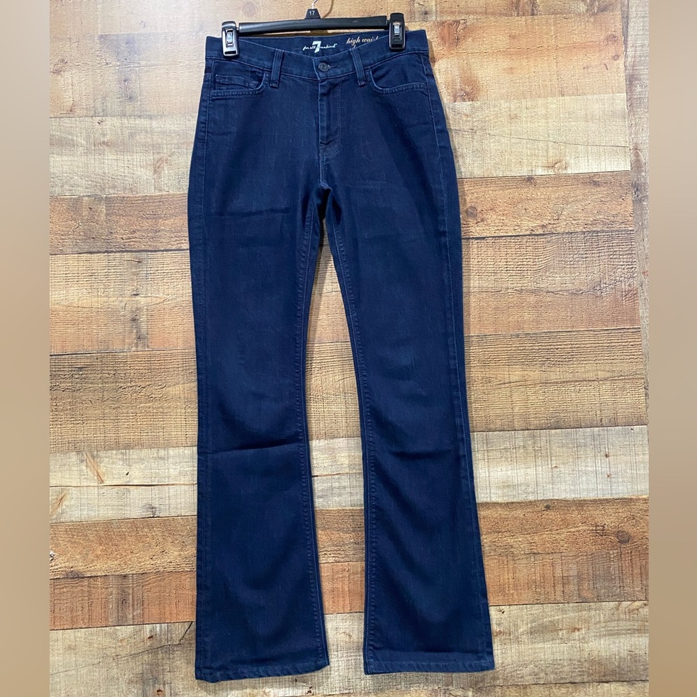 7 For All Mankind High Waist Women's Deep Indigo Flare Bootcut Jeans Size 27